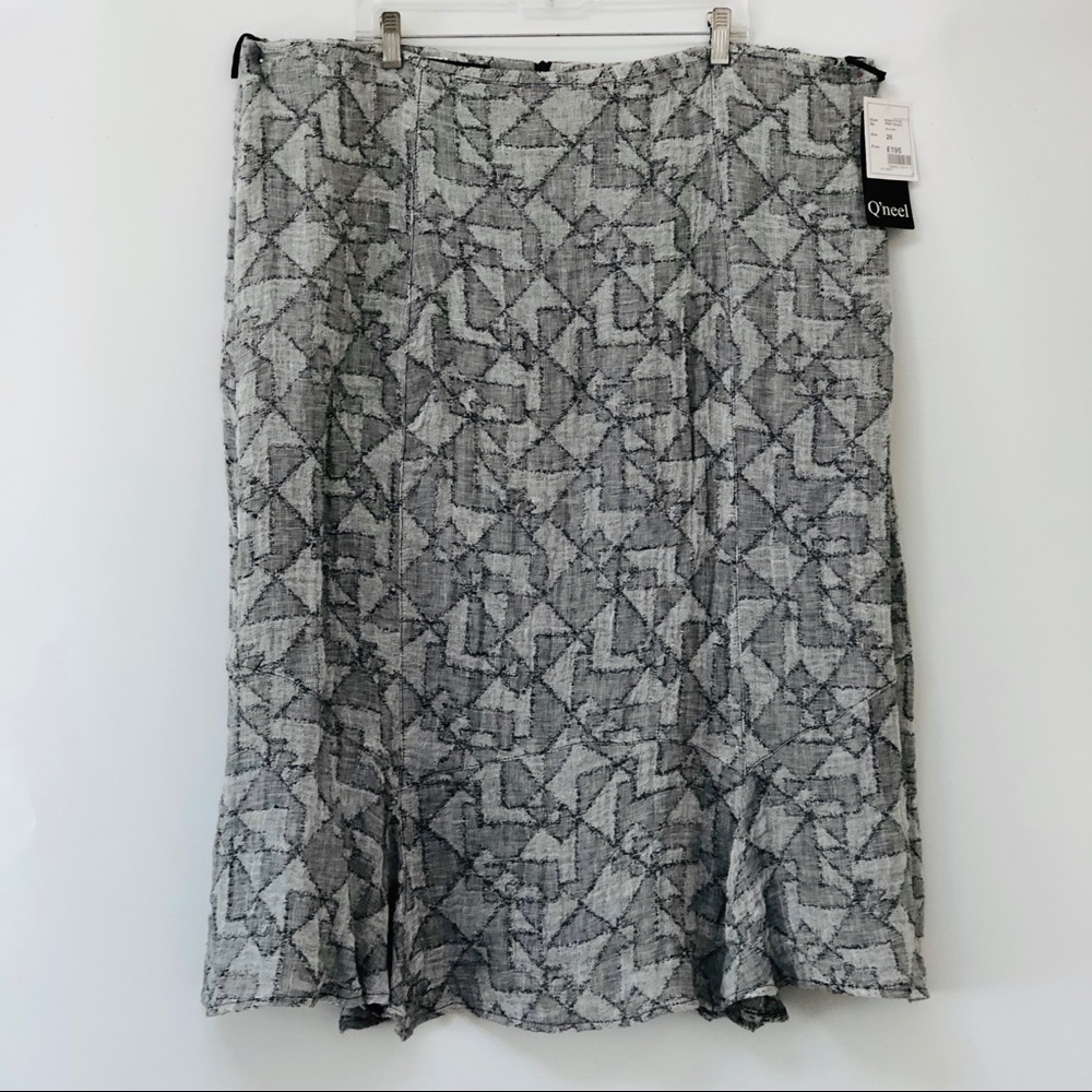 NWT O’Neilly Woven Patterned Linen Blend Skirt
